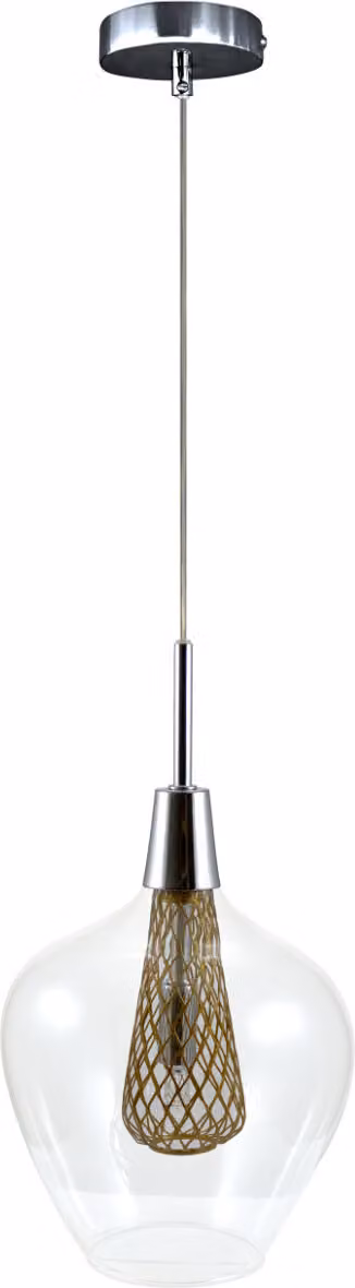 Lampada a sospensione DYSON cromata trasparente-dorata 1xG9x5W in vetro, dimensioni: 150x19x19 cm, IP20, Polux