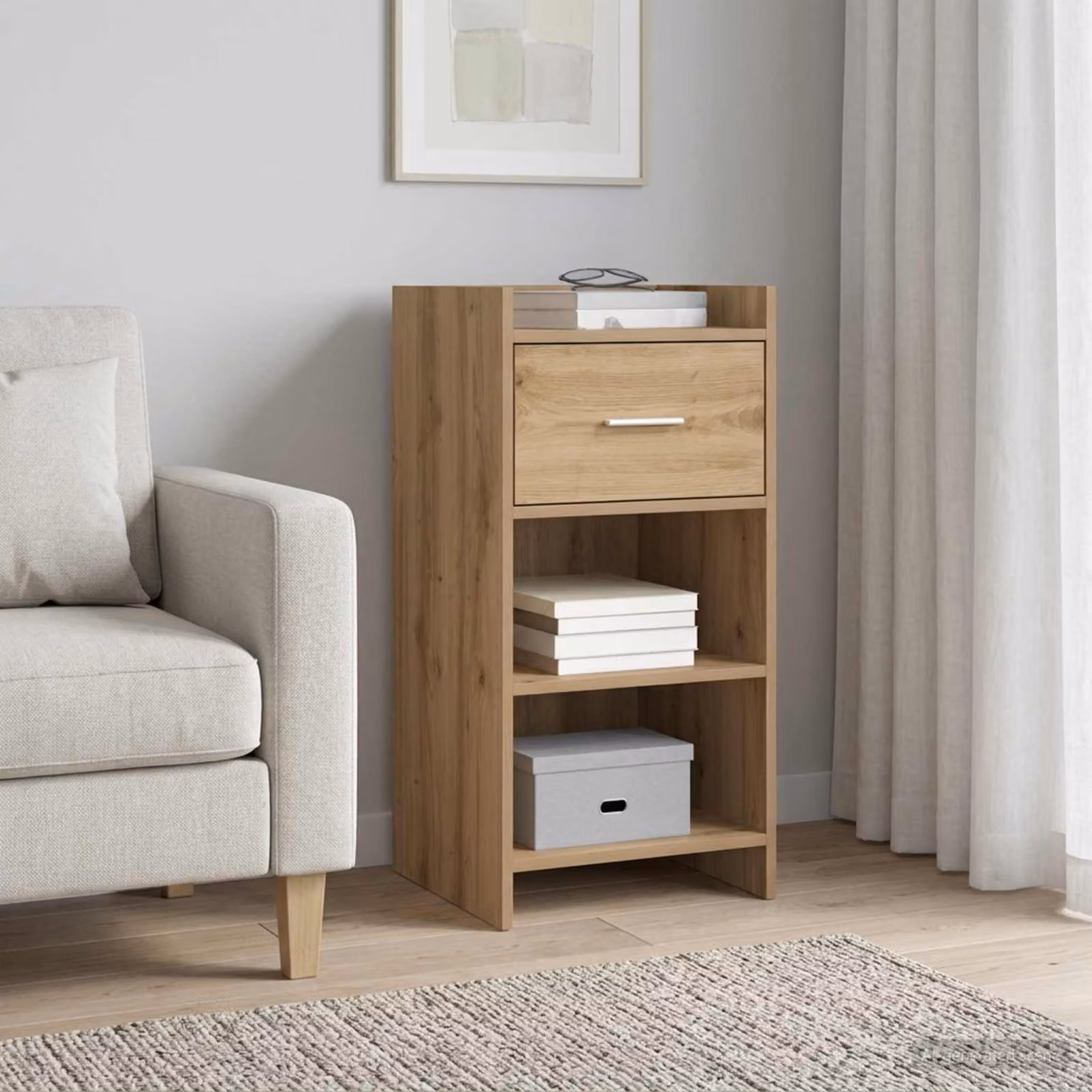 Credenza moderna vidaXL in legno e metallo marrone L/P/H: 40 x 36 x 80 cm