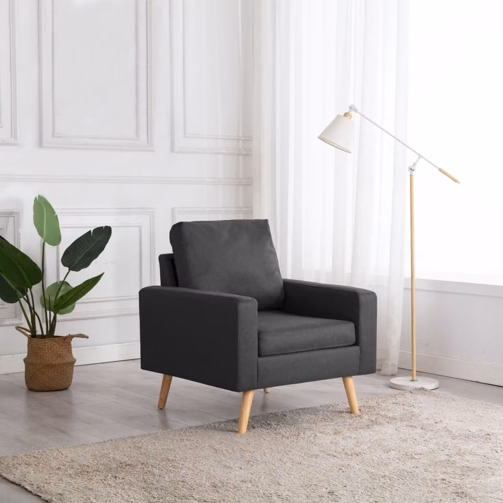 The Living Store poltrona in tessuto grigio scuro