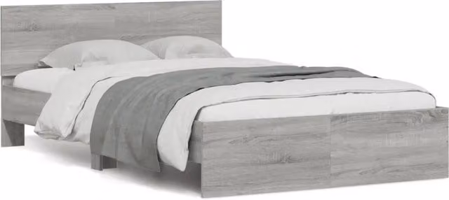 Letto matrimoniale | Letto per adulti | Giroletto con Testiera Grigio Sonoma 120x200 cm