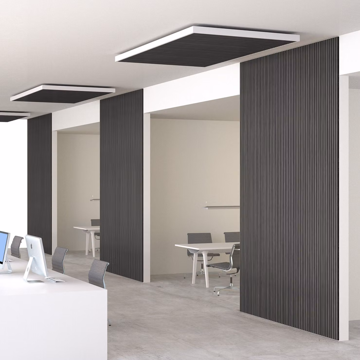 Pannelli acustici Sonic Wall tectake effetto legno in MDF colore nero L: 120 cm, H: 120 cm, P: 6 cm – 2