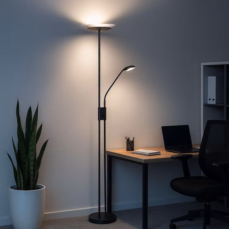 Proiettore a soffitto a LED, dimmerabile, braccio di lettura orientabile, H 178,5 cm