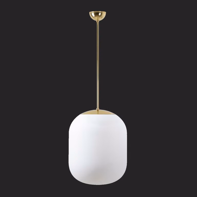 OSMONT TAN66983 TANIA P2 Apparecchio a sospensione in vetro ottone lucido / bianco IP40 4000 K 41W LED combinazione di emergenza 3 h