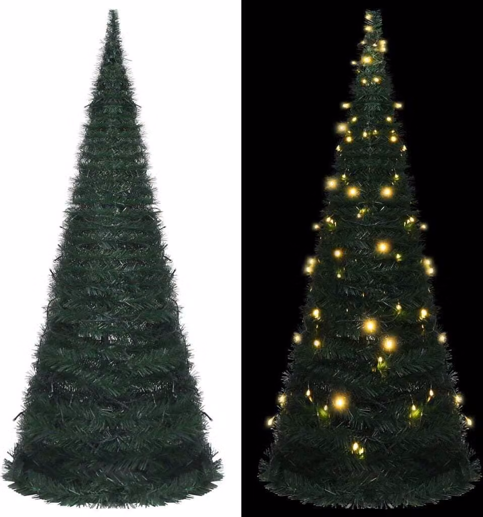 Maison Exclusive - Albero di Natale Artificiale Apribile Preilluminato Verde 210cm