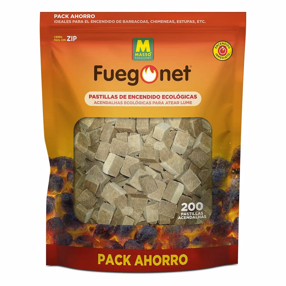 200 pz. pastiglie ecologiche per l'accensione del fuoco firegonet 231281n massó