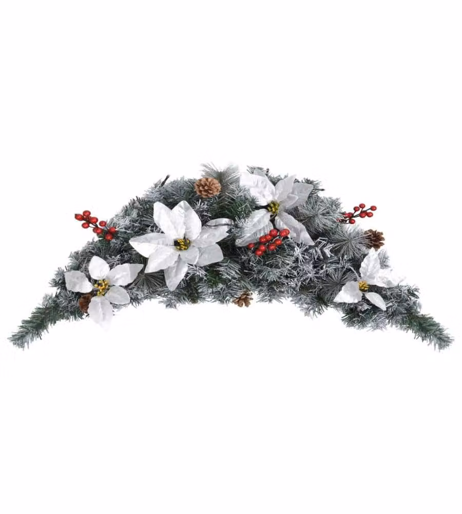 Ghirlanda di Natale ad Arco con Lucine LED Verde 90 cm in PVC