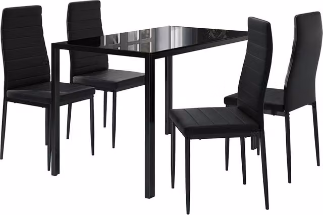 Set di tavoli da pranzo Grand Nero 120 x 75 cm Set di 4 Vicco