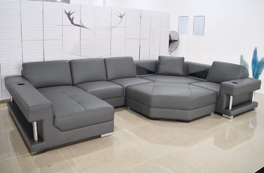 Wohnlandschaft Ecksofa Couch Polster Sofa Leder Eck Garnituren Eckgarnitur
