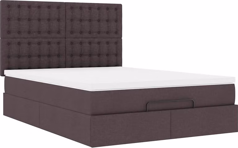 Struttura Letto Pouf con Materasso 140x190 cm in Tessuto