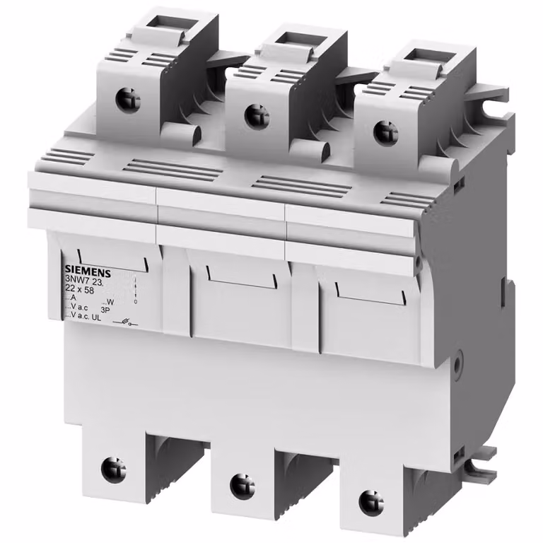 Siemens SENTRON, portafusibile cilindrico, 22x58 mm, a 3 poli, In: 100 A, Un AC: 690 ... 3NW7232