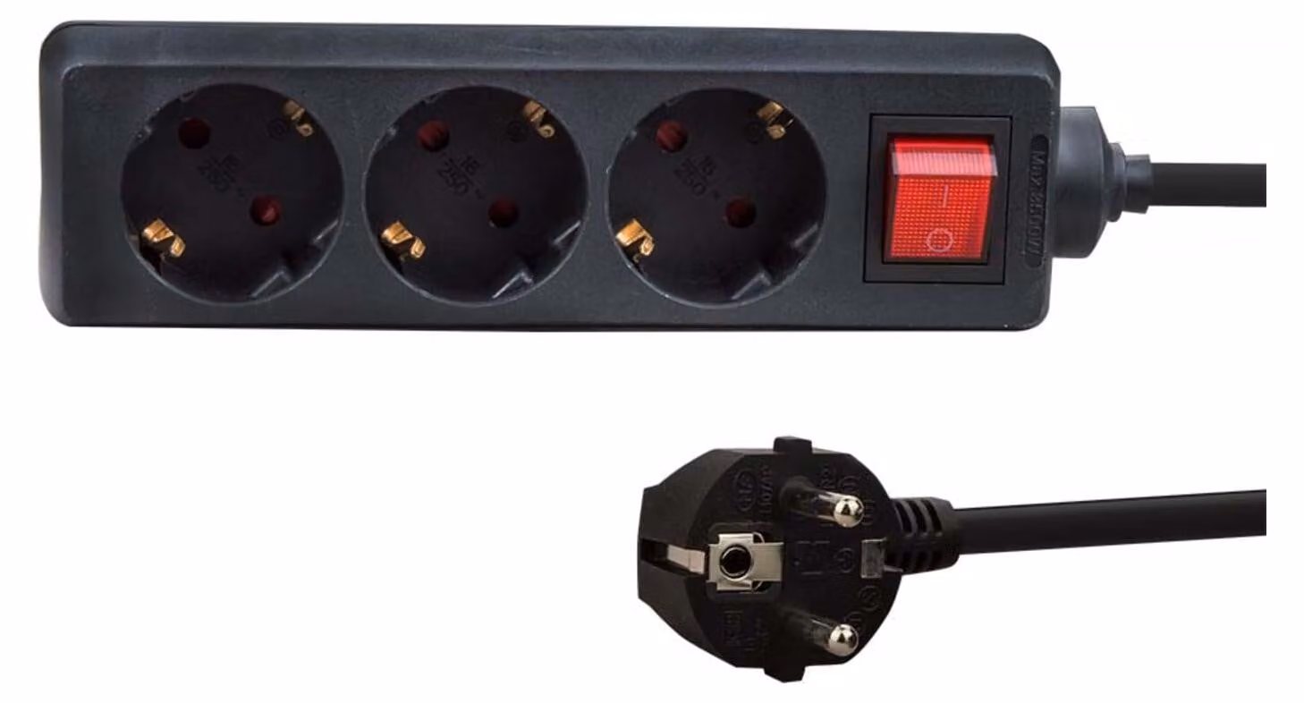 e+p E 46 Presa/e 3AC 3 m Cavo di prolunga nero (E 46)