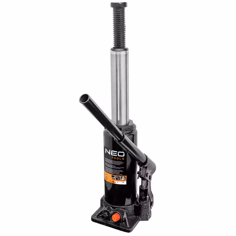 Cric per auto NEO TOOLS, sollevamento a colonna, portata 2 t, 181-345 mm, peso 2,5 kg, in acciaio, per servizi automobilistici e industriali
