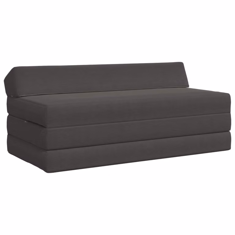 vidaXL Divano Letto Pieghevole Moderno in Tessuto Grigio L: 120 cm, P: 60 cm, H: 49 cm
