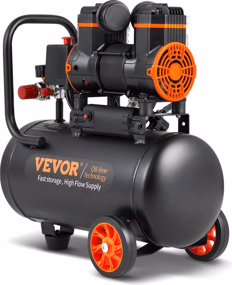 Compressore d'aria 4,8 galloni 900 W 2,2 CFM a 90 PSI 70 dB ultra silenzioso senza olio