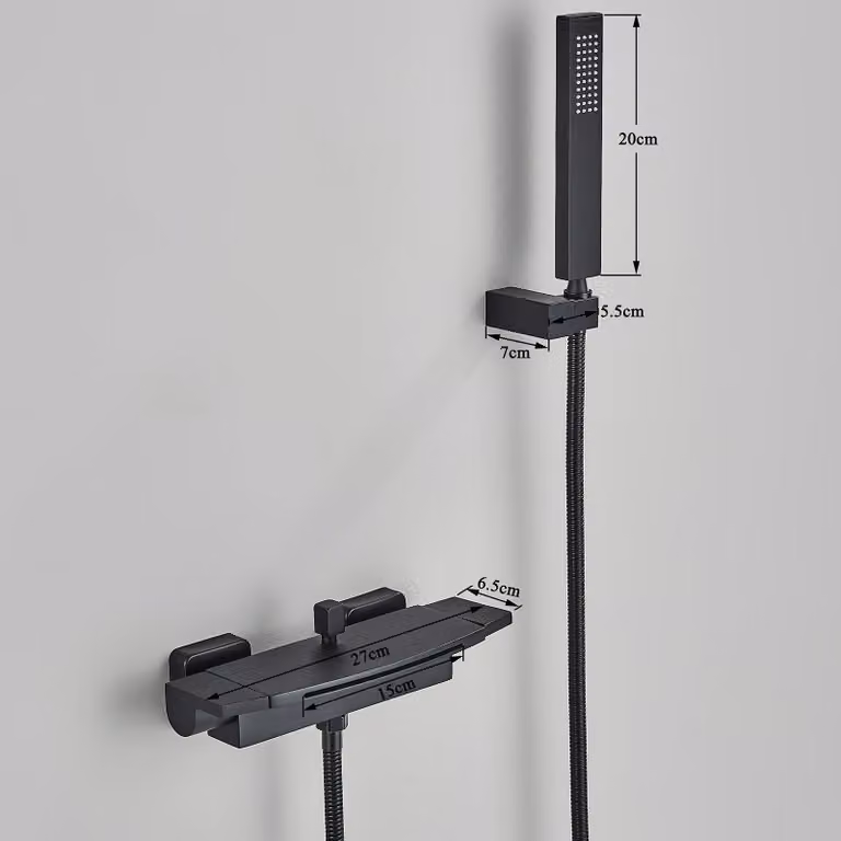 Spruzzatore per bidet – Doccetta per WC – Ottone – Design nero – Funzionamento senza elettricità – Montaggio a parete