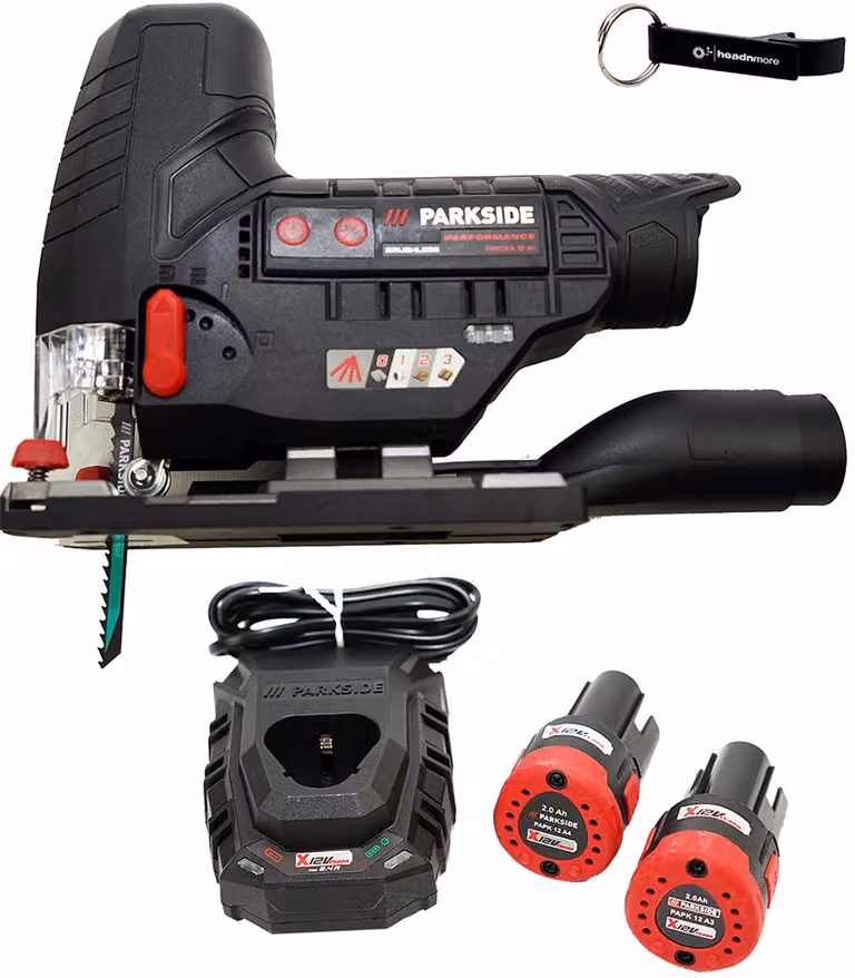 PARKSIDE PERFORMANCE® Seghetto alternativo a batteria 12 V / Seghetto alternativo PPSTKA 12-Li incl. 2 batterie (2 Ah) e caricabatterie (2,4 A)