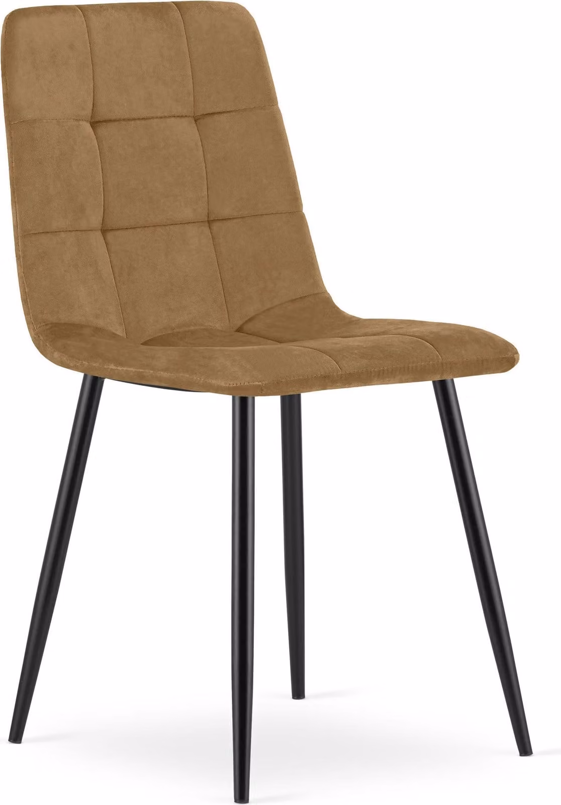 Sedia KARA - velluto marrone / gambe nere x 1