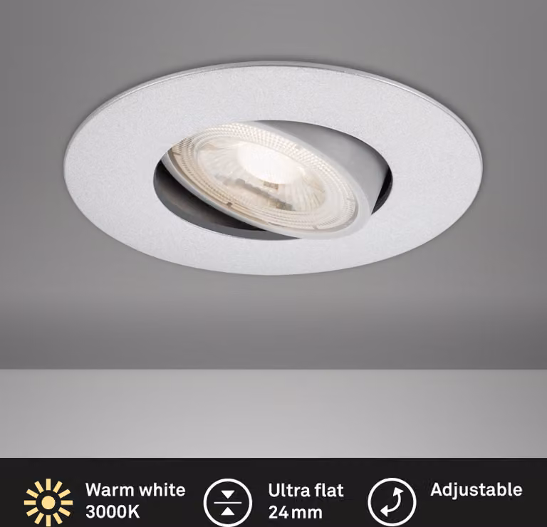 Illuminazione da incasso LED Briloner IP23 5 W 460 lm 3000 K cromo opaco