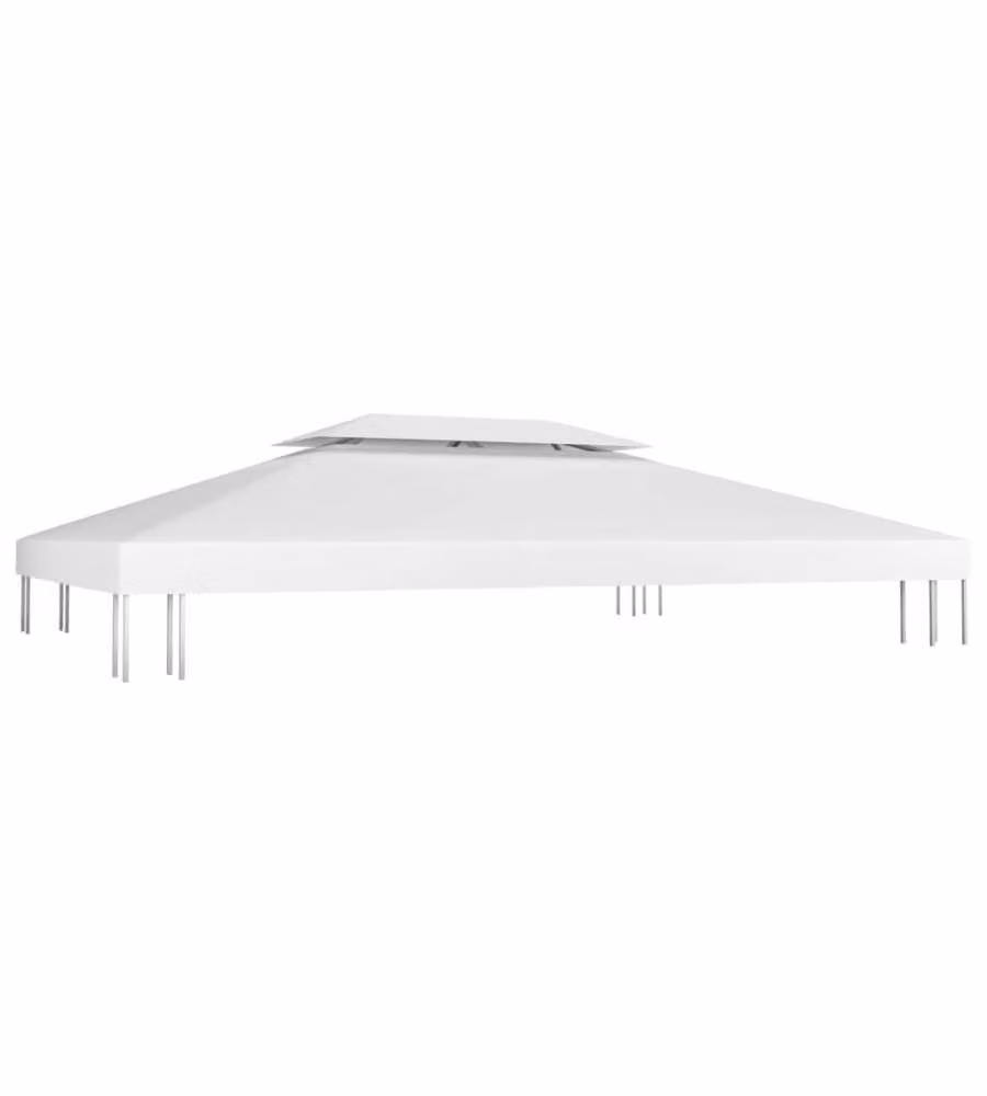 Copertura Superiore per Gazebo a 2 Strati 310 g/mq 4x3 m Bianca