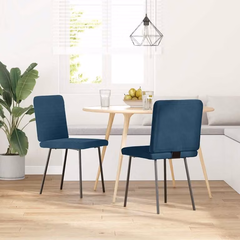 vidaXL Sedie da Pranzo 2 pz Blu in Velluto