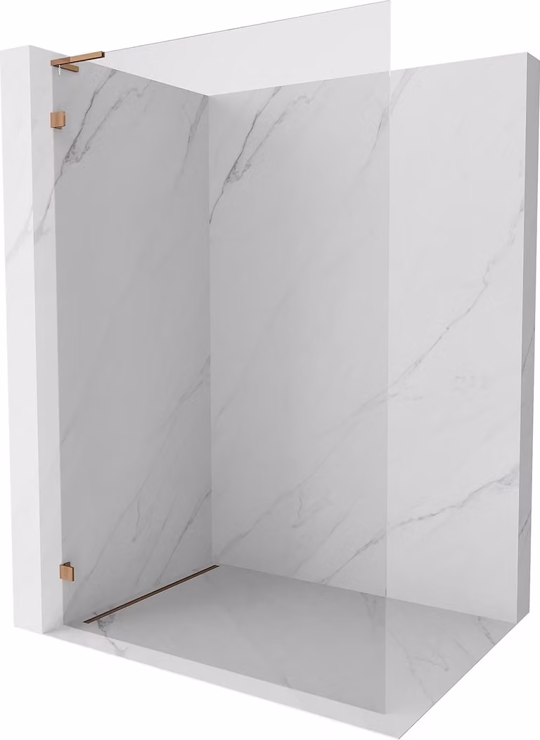 Mexen Lunar L parete doccia Walk-in sinistra 80 x 200 cm, trasparente 8 mm, oro rosa - 830L-080-000-60-00-L