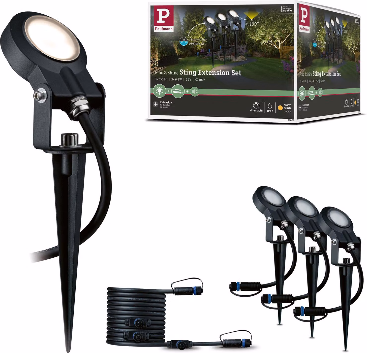 Paulmann Plug & Shine LED Gartenstrahler Sting Erweiterungsset