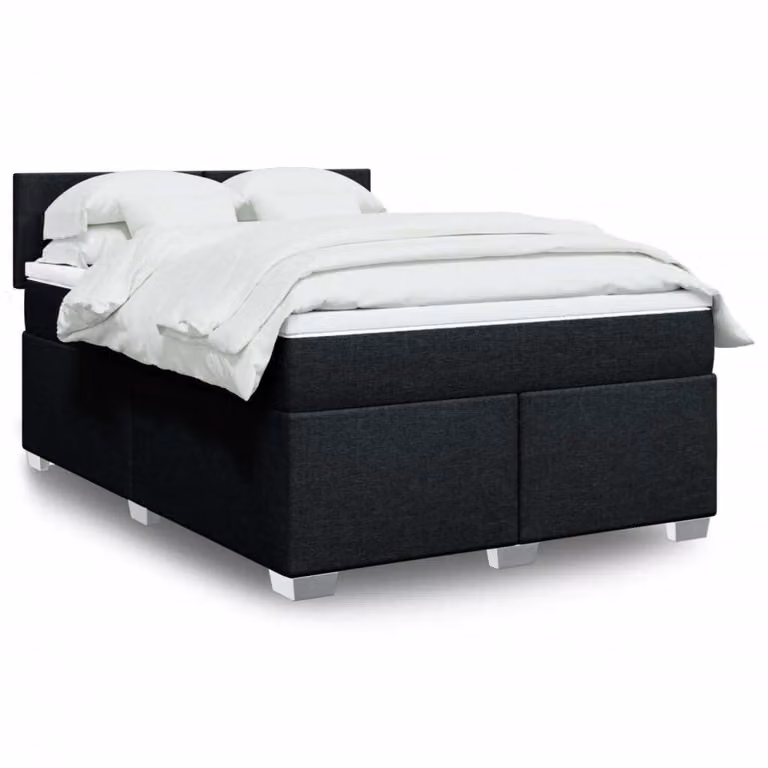 Maison Exclusive - Letto boxspring con materasso nero 140x190 cm Tessuto