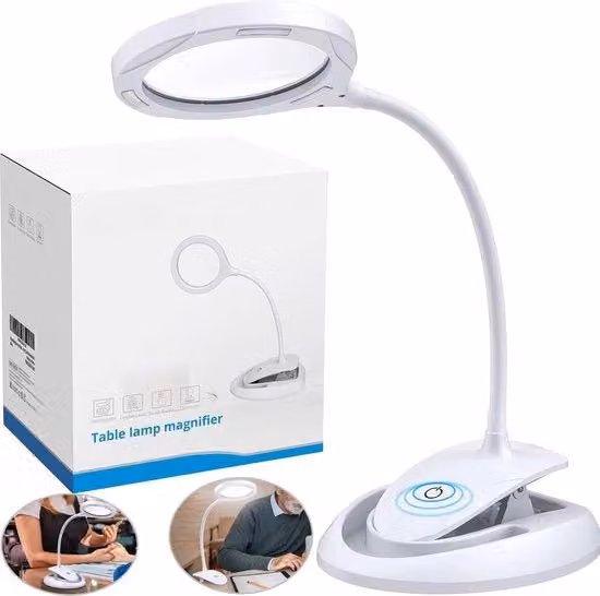 Lampada da tavolo LED bianca ricaricabile con controllo touch e funzione dimmable