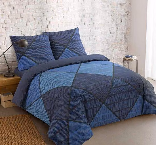 Set di lenzuola in cotone 100% Ibbenzoa®, dimensioni 240 x 220 cm, con 2 federe 65 x 65 cm – morbido, traspirante, con bottoni a pressione, Oeko-Tex