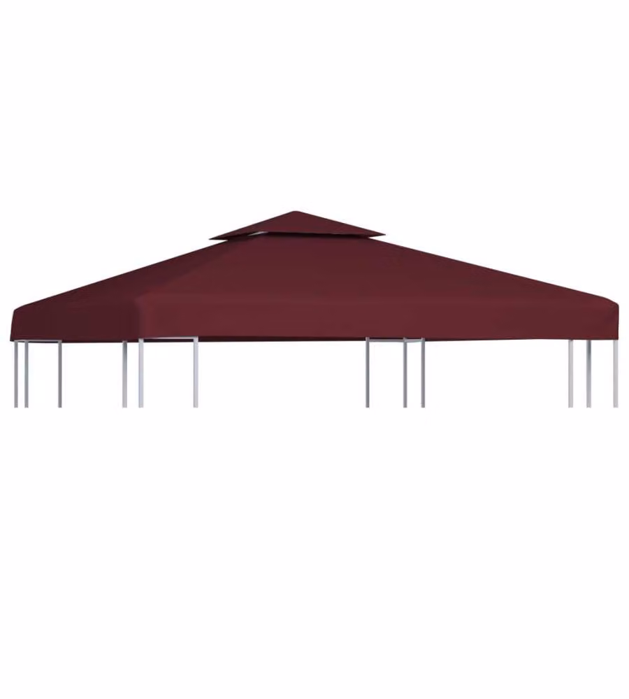Copertura Superiore per Gazebo a 2 Strati 310g/mq 3x3m Bordeaux