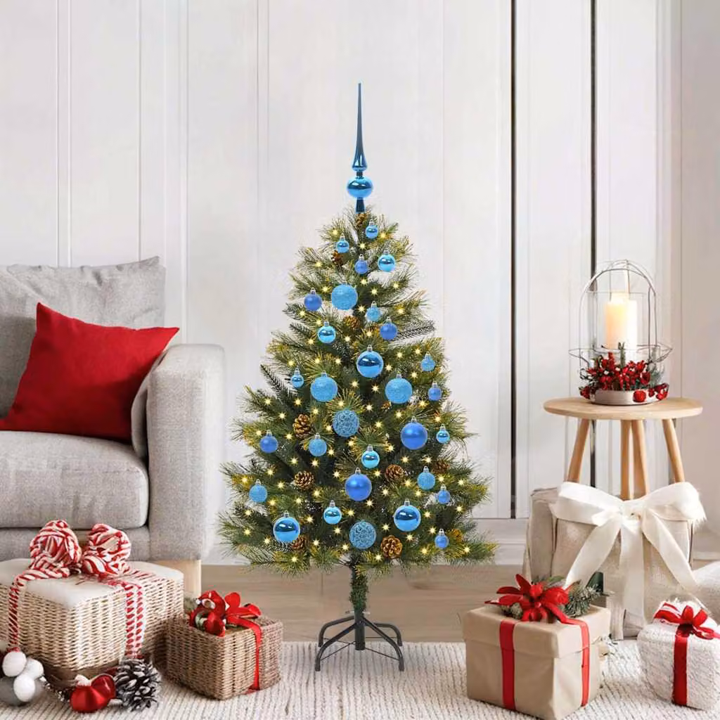 Maison Exclusive - Albero di Natale artificiale pieghevole con pigne, altezza 120 cm