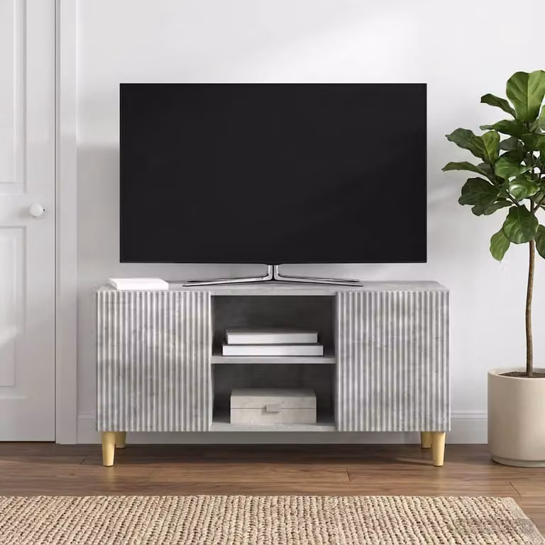 Mobile TV vidaXL Grigio Cemento L: 102 cm, P: 34,5 cm, H: 50 cm