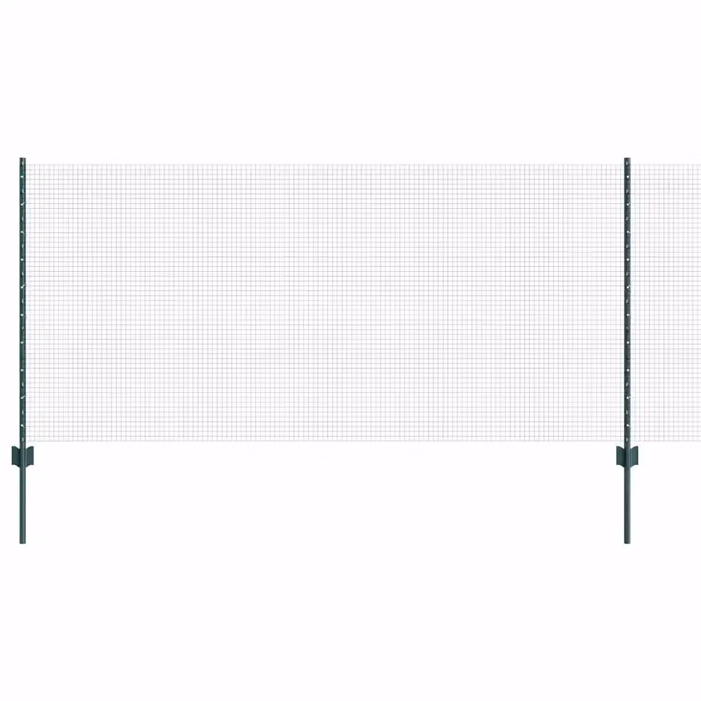 Recinzione in rete saldata con pali vidaXL in acciaio e PVC verde, L: 100 cm, H: 1 m