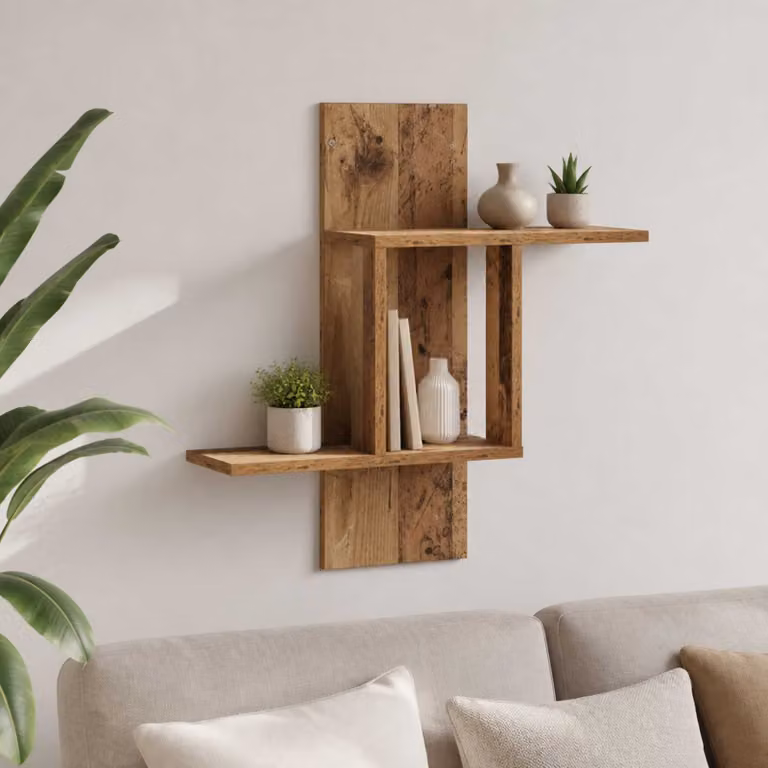 Scaffale da parete moderno vidaXL in legno marrone L: 59 cm, P: 17 cm, H: 63 cm