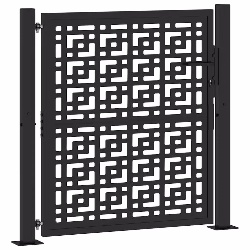 Cancello singolo da giardino vidaXL in acciaio nero con design a croce L: 100 cm, H: 110 cm, P: 10 cm – 2