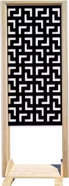 Separè Paravento Modulabile LABYRINTH L Signorbit in Legno e PVC Nero L: 70 cm, P: 50 cm, H: 190 cm