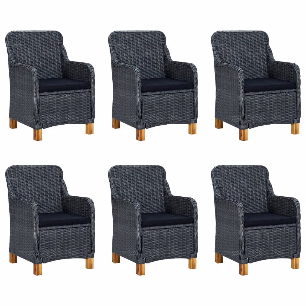 Set da Pranzo da Giardino 7 pz Grigio Scuro