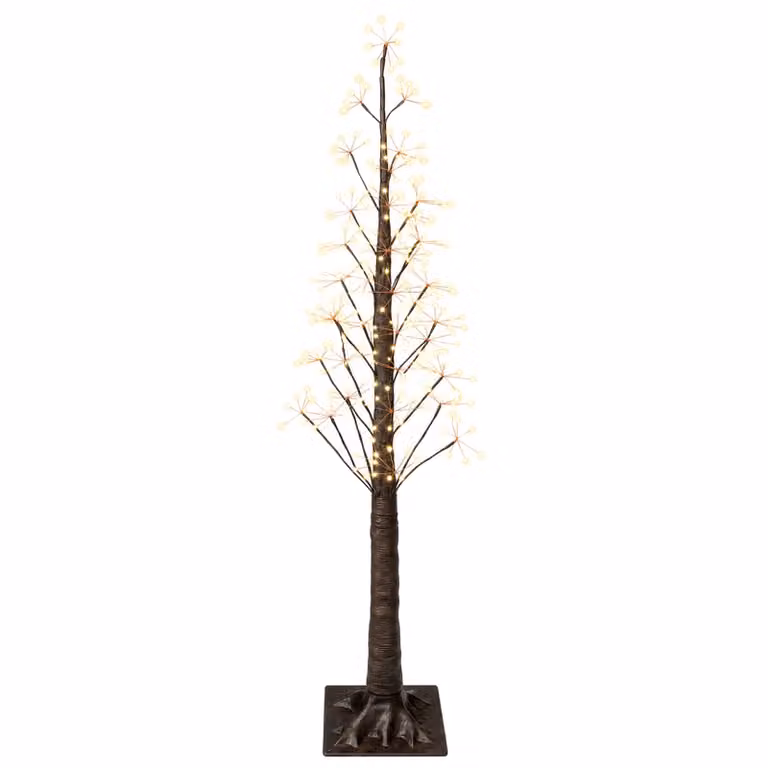 vidaXL Albero di Natale Starburst Marrone 150 cm Plastica 304 LED