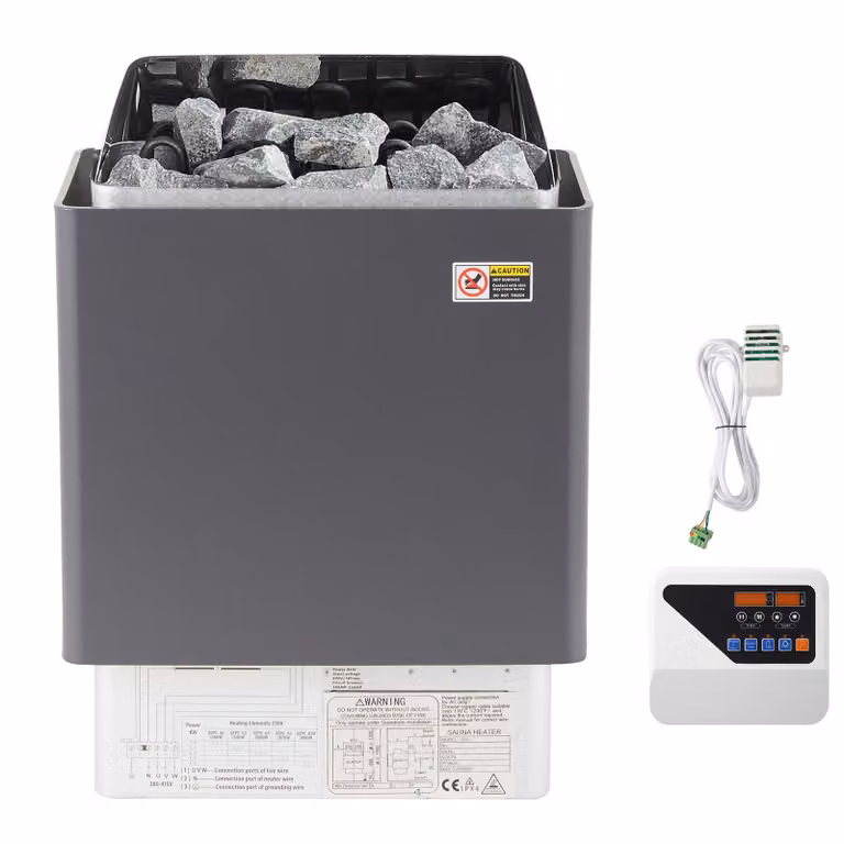 SucceBuy Riscaldatore elettrico per sauna da 9KW con comando esterno, in acciaio inox, per ambienti da 9-13m³