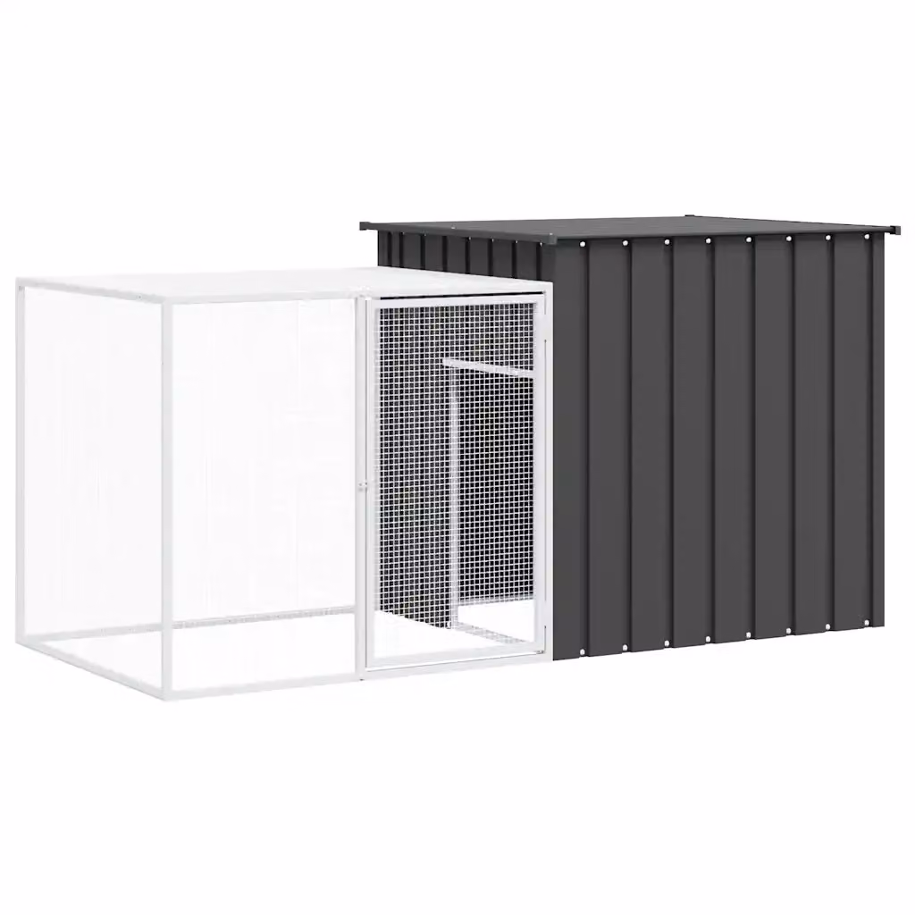 Gabbia per piccoli animali vidaXL in metallo antracite L: 200 cm, P: 91 cm, H: 100 cm – 2