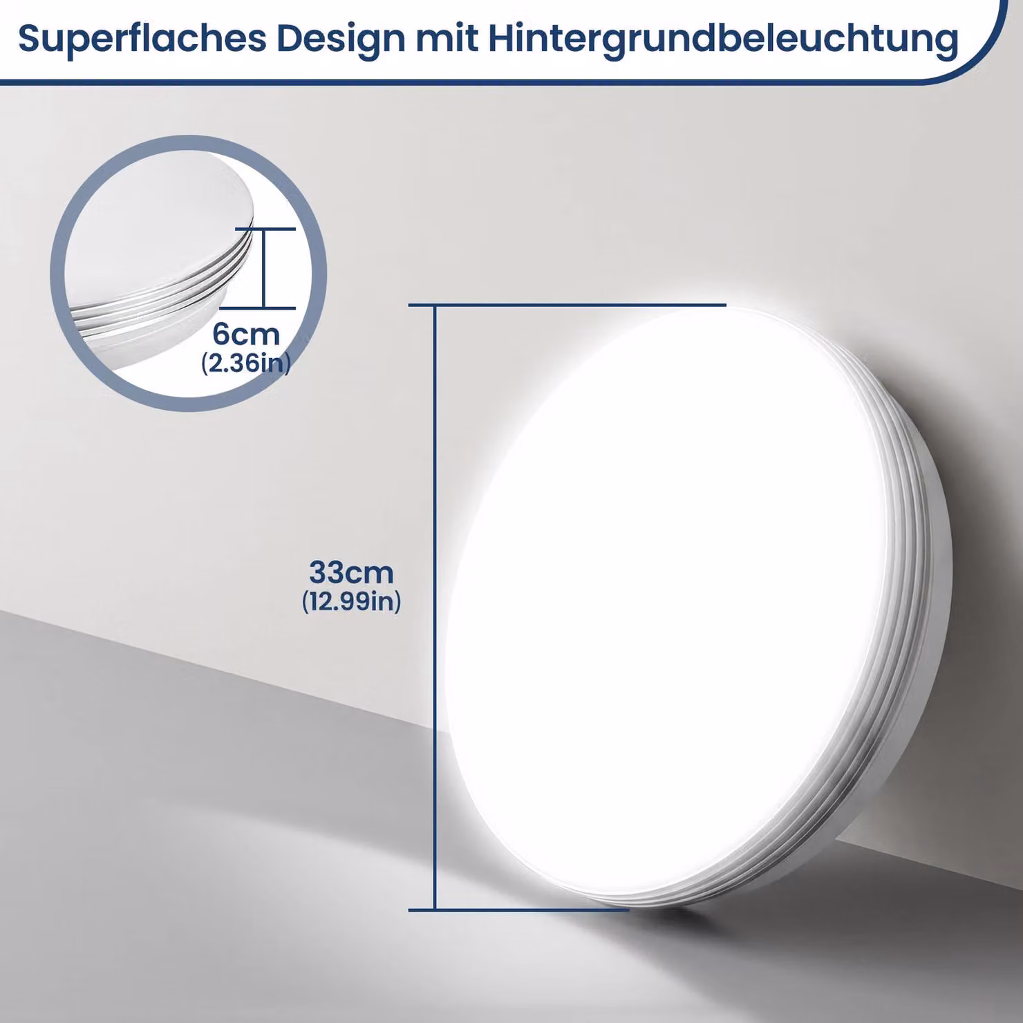 Pannello LED rotondo per soffitto - Illuminazione da soffitto - 24 W - Confezione da 5 pezzi - Luce bianca fredda - Montaggio a soffitto - Bordo argentato - 220 V