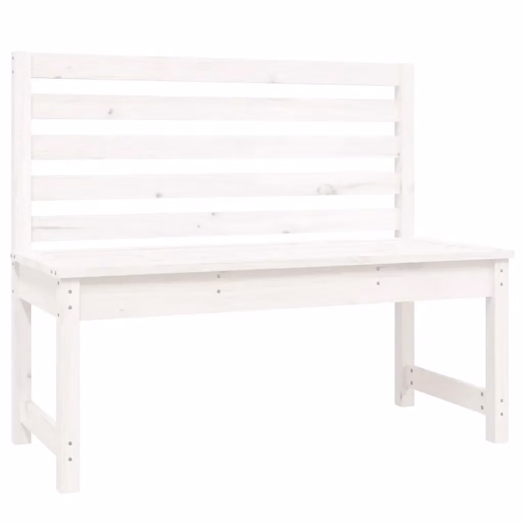 Panca da giardino vidaXL in legno di pino laccato bianco per balcone e terrazza L: 109 cm, P: 48 cm, H: 45 cm – 2