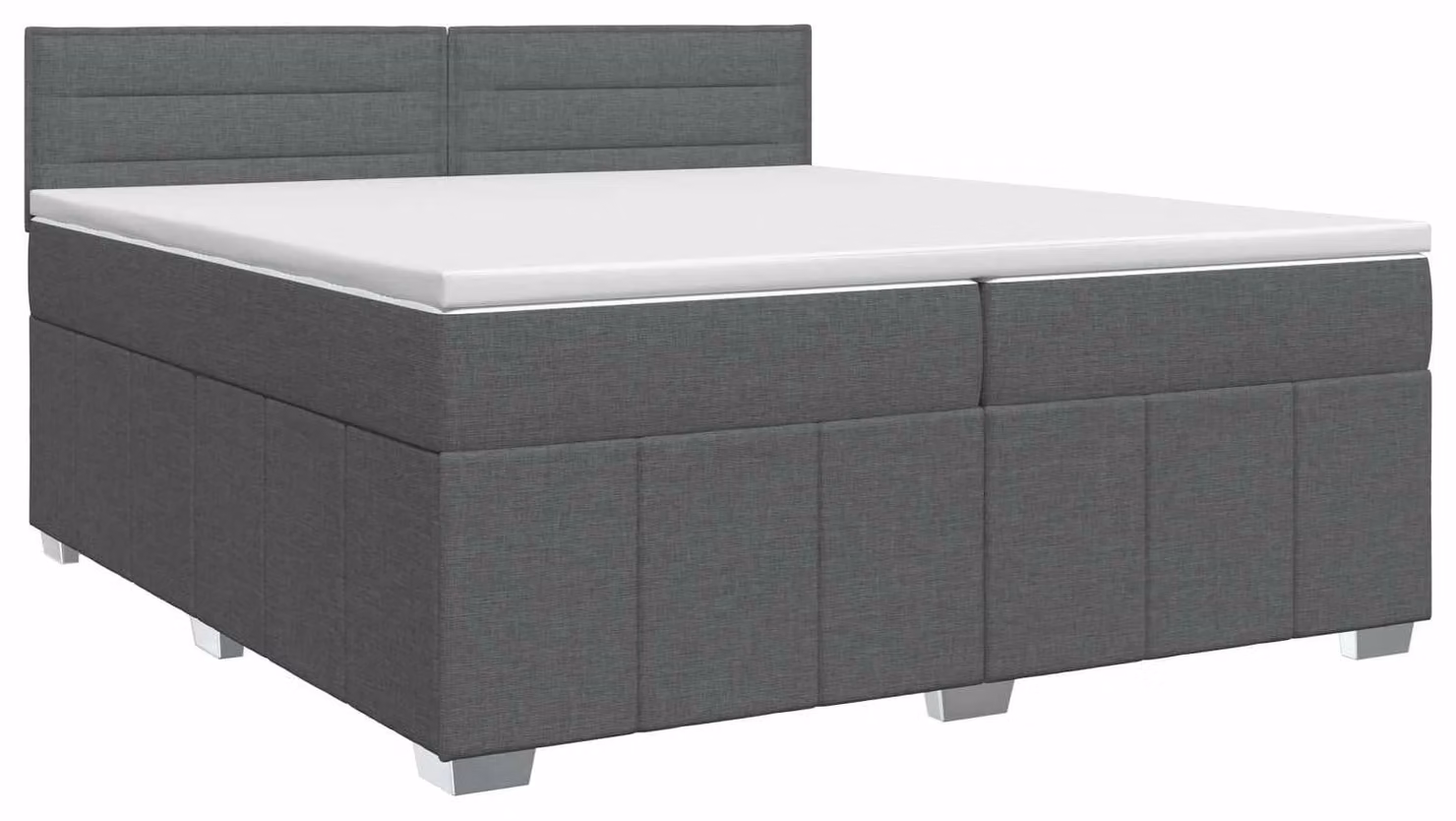 Letto a molle con materasso grigio scuro 200 x 200 cm in tessuto