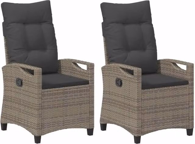 Sedia da Giardino 2 pz | Sedie da Esterno Grigio e Grigio Scuro 56 x 60 x 112 cm