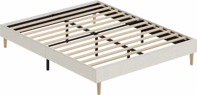 Letto matrimoniale contenitore HOMCOM in velluto a coste beige con rete a sollevamento, L/P: 160 x 200 cm