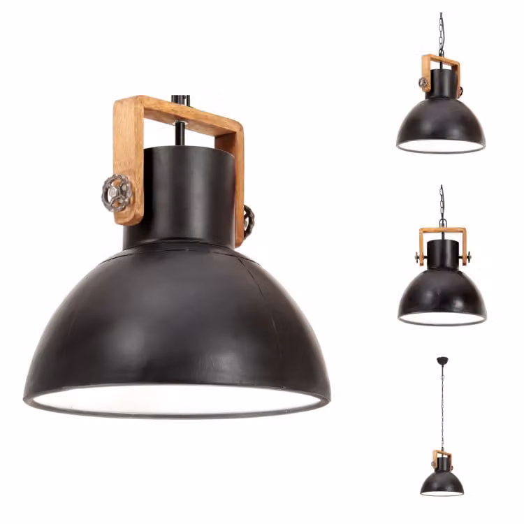 vidaXL Lampada a sospensione stile industriale 25 W Nero Rotonda 40 cm E27 -  Lampade