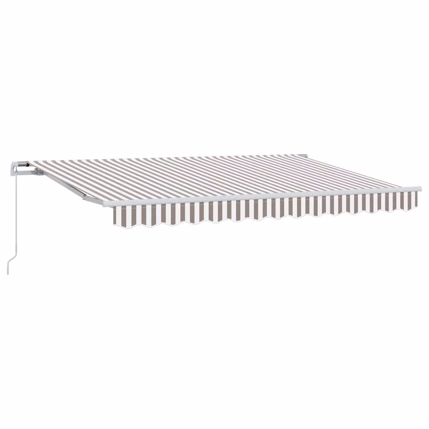 Tenda retrattile vidaXL in alluminio e poliestere, Grigio chiaro e bianco, L: 300 cm, P: 250 cm