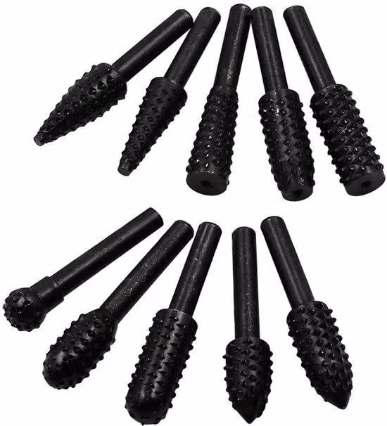 Set di lime rotanti Acciaio al carbonio, foro da 1/8 di pollice/3 mm, per la lavorazione del legno, il modellismo, la lucidatura e il fai da te