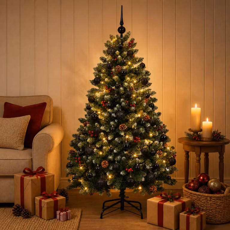 vidaXL Albero di Natale artificiale verde con palline 150 cm 150 LED