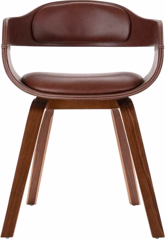 vidaXL Sedia da pranzo in legno curvato marrone e Pelle finta